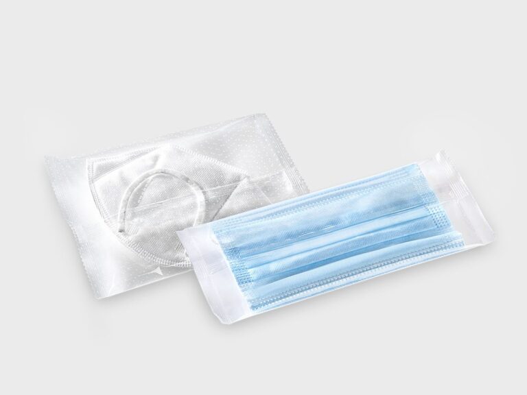 Munskydd i transparent flowpack